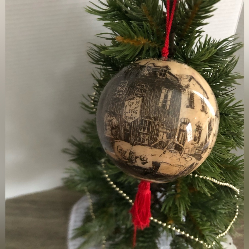 Vintage Style Holiday Ornament with Red Tassel